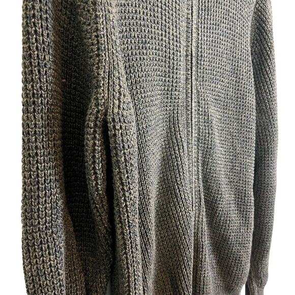 LL Bean Mens Mock Neck Organic Cotton 1/4 Zip Chunky Knit Sweater Pullover sz L - Picture 3 of 16